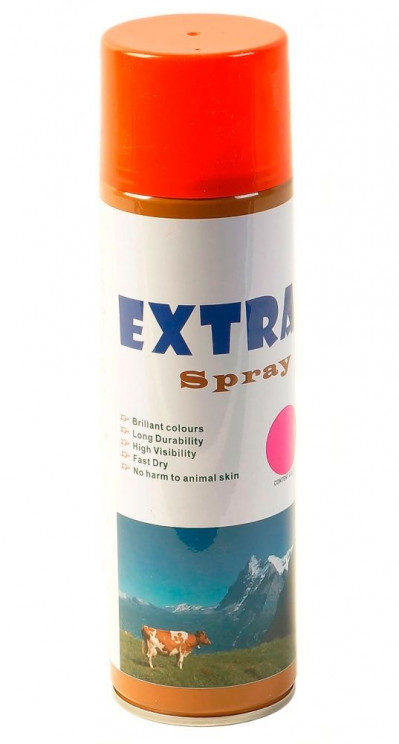 Чернила для маркировки животных, в аэрозоли EXTRA Spray, красный, 620 мл, КИТАЙ