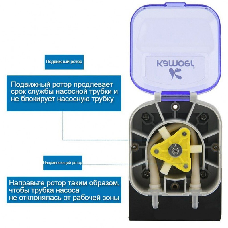 Насос перистальтический, 20л/ч, KDS-FC2B17B (24V), (синий) — 2