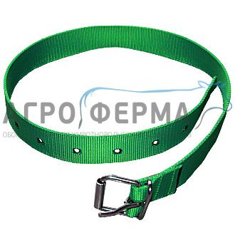 Ошейник для КРС, ременная пряжка, зеленый, 120х4см — 1