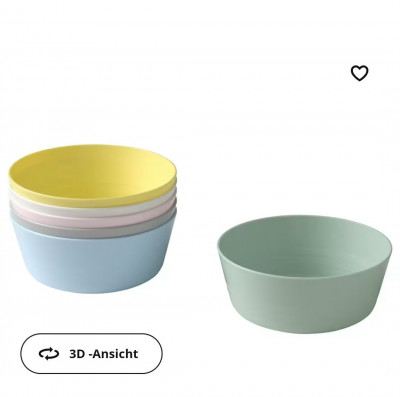 набор мисок пластиковых мисок IKEA KALAS, 6 шт, 12 см