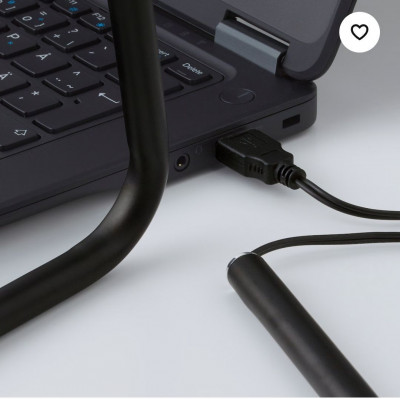 лампа настольная ИКЕА, Harte, светодиодная черная, 32 см с USB разьемом