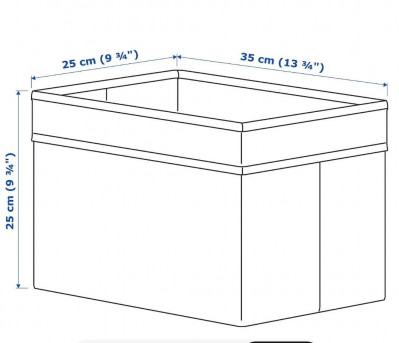 органайзер, коробка для хранения Ikea Drona 25x35x25 см чёрная, однотонная